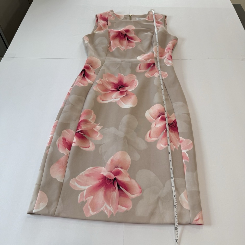 Calvin Klein Colorful Floral Scuba Knit Sleeveless Stretch Sheath Dress Size 4 - Picture 8 of 10